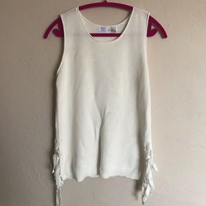 Sleeveless Sweater Top with Lace Up Sides